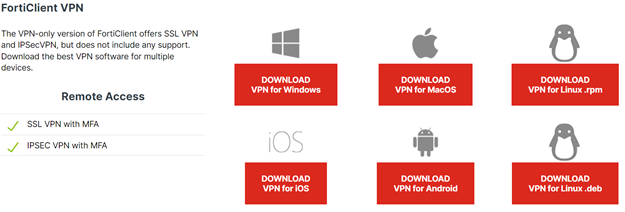 Installer FortiClient VPN